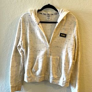 Pink brand full zip sweatshirt with hood